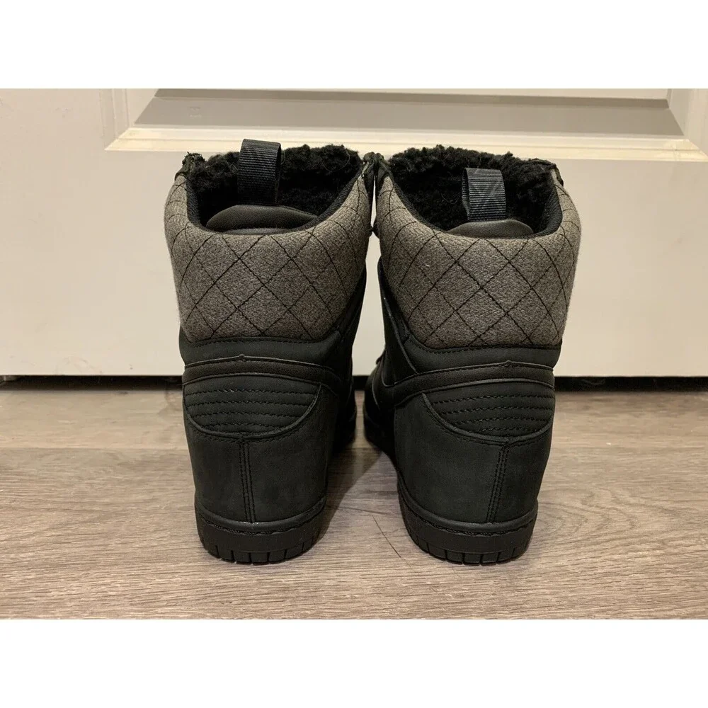 Nike Dunk Sky Hi Heel Gray Black Suede Wedge‎ Boot 616715-001 Women Size 8